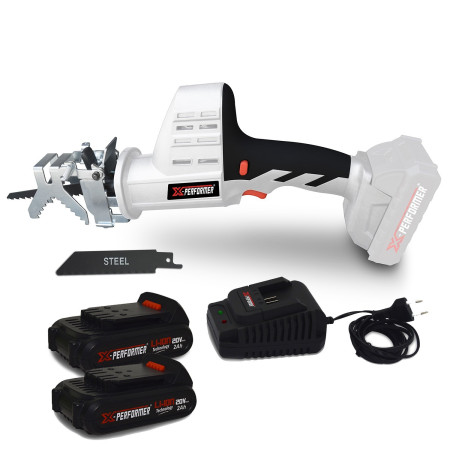 Scie a Ebrancher Portative 20V - Coupe BOIS et METAL -2700 T-min - Xperformer XPCBR20LI -  2 Batteries 2Ah et chargeur inclus