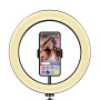 Selfie Kit U25F Ring Light Anneau Lumineux sur pieds Lampe LED - 3 Modes d'éclairage avec télécommande Bluetooth