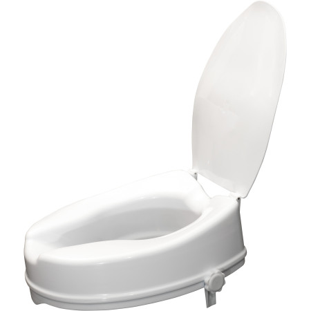 Siège de toilette surélevé en plastique avec couvercle Senator blanc - Hauteur 10 cm