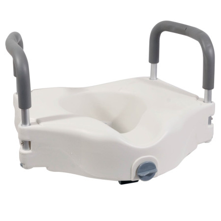 Siège de toilette surélevé en plastique blanc Senator avec bras - hauteur 16 cm