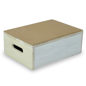 Marchepied en bois 10 cm - avec revêtement liège pour salle de bain ou dans la maison - Anti dérapant