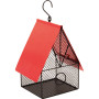 Mangeoire à oiseaux maison de jardin rouge et noire