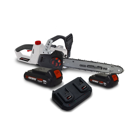 Tronçonneuse 40V (2x20V) X-Performer XPTRO40LI-2B - Double Sécurité - Graissage Auto + 2 Batteries 2 Ah - Double char...