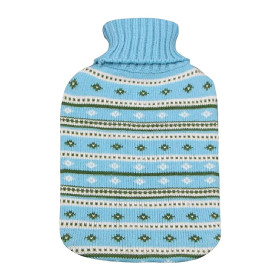 Hot Water Bottle - 2 liter - Cover Knit - Redenen blauwe lijnen - GH024 St Helens Huis en Tuin