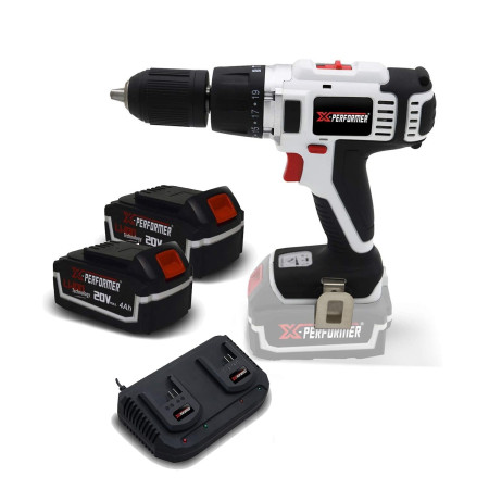 20V LITHIUM X-Performer XP2CID20LI slagboormachine - automatische boorkop + 2 x 4 Ah accu's en dubbele lader