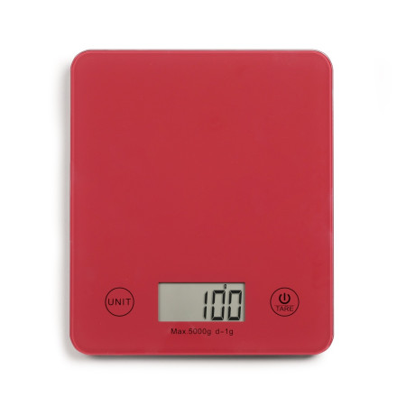 Balance de cuisine électronique Rouge DOM354RC - Capacité 5 kg - ml ou g