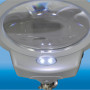 3eme main support avec lentille loupe x2 de 90 mm - 3 bras articulés - pinces crocodiles - LED - Dimensions : 17x12x9.5