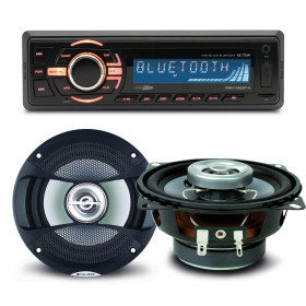 Pack sono voiture Autoradio bluetooth RMD046BT-2  4X75W + 2 haut parleurs 10cm 80W