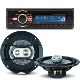 Pack sono voiture Autoradio bluetooth RMD046BT-2  4X75W + 2 haut parleurs 16,5m 120W