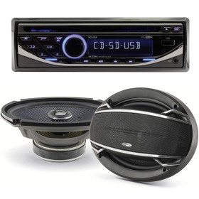 Pack sono voiture Autoradio RCD123 4X75W + 2 haut parleurs ovales 6x9"  Caliber 180W
