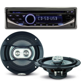 Pack sono voiture Autoradio RCD123 4X75W + 2 haut parleurs 16,5cm 120W