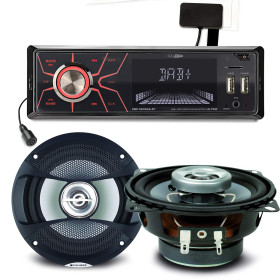 Pack sono voiture Autoradio RMD060DAB-BT 4x75W +  2 haut parleurs 10cm Caliber 80W