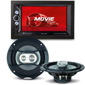 Pack sono voiture Autoradio RMD803DAB-B 4x75W + 2 haut parleurs 16,5m 120W