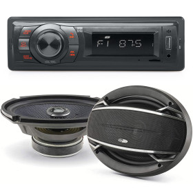 Pack sono voiture Autoradio AR270 USB + 2 haut parleurs ovales 6x9" Caliber 180W