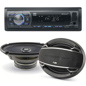 Pack sono voiture Autoradio AR375BT + 2 haut parleurs ovales 6x9" Caliber 180W
