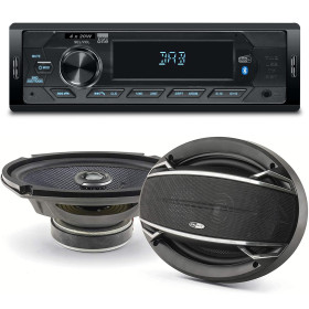 Pack sono voiture Autoradio AR390DAB + 2 haut parleurs ovales 6x9" Caliber 180W
