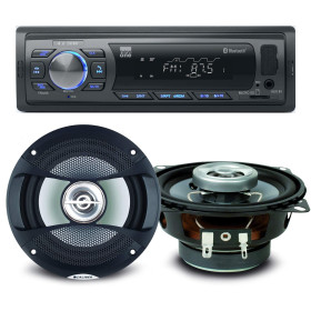 Pack sono voiture Auto Radio NewOne AR375BT 120 Watts + 2 haut parleurs 10cm 80W