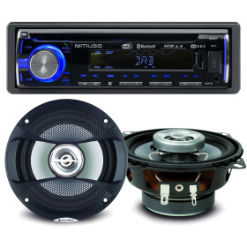 Pack sono voiture Autoradio Muse M-1229 DAB 160 Watts + 2 haut parleurs 10cm 80W