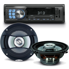 Pack sono voiture Autoradio Muse M-199 DAB 160 Watts + 2 hauts parleurs 13cm 100W