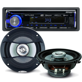 Pack sono voiture Autoradio Muse M-1229 DAB 160 Watts + 2 hauts parleurs 13cm 100W