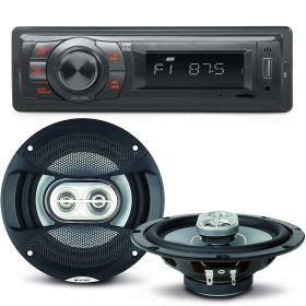 Pack sono voiture Auto Radio NewOne AR270 80 Watts  + 2 haut parleurs 16,5cm 120W