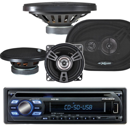 Pack Autoradio Caliber RCD122 75W x 4  +  4 haut parleurs XSound - 680W