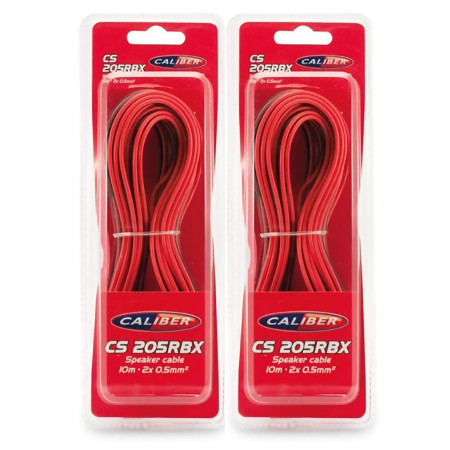 Câbles Audio Caliber CS-205RBX pour haut-parleur, 2x10M - 2x 0.5mm2 - Rouge/Noir
