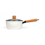 LIVOO MEP132W Casserole intérieur antiadhésif diamètre 18 cm poignée en bois