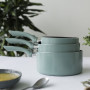 LIVOO MEN125VS set de 3 casseroles aspect pierre coloris Vert diamètres 16 - 18 - 20 cm en aluminium
