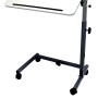 Table de lit - HMS-Vilgo AC207 - Grand plateau blanc inclinable et réglable en hauteur, piètrement en U, 2 roulettes ...