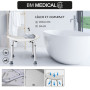 Siège de douche - Bm Médical TD-50SD - hauteur réglable, poignées, supports pommeau de douche - Anti-dérapants