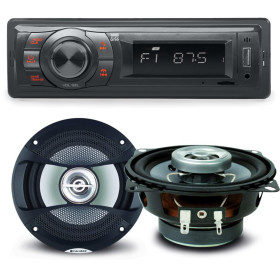 Pack sono voiture Auto Radio NewOne AR270 80 Watts + 2 haut parleurs 10cm 80W