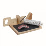 Guillotine à saucisson - Livoo MEC127 - En bois d'hévéa et plateau en ardoise - idéal pour présenter vos apéritifs