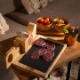 Guillotine à saucisson - Livoo MEC127 - En bois d'hévéa et plateau en ardoise - idéal pour présenter vos apéritifs