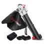 Aspirateur souffleur broyeur de feuilles 40V - X-Performer XPASBT40LI-2B - Sac 45L - avec 2 Batteries 2Ah et double c...