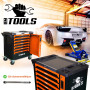 Servante d'atelier BM TOOLS 9/7 MONSTER-EDITION-ORANGE 7 tiroirs pleins 257 outils + Cric hydraulique Kraft Muller 2,...