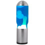 ITotal XL2196 Lampe à Lave avec Base Argentée, Liquide Bleu et Cire Blanche