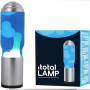 ITotal XL2196 Lampe à Lave avec Base Argentée, Liquide Bleu et Cire Blanche
