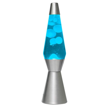 ITotal XL2200 Lampe à Lave avec Base Argentée, Liquide Transparent et Cire Blanche