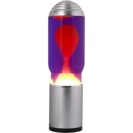 ITotal XL2197 Lampe à Lave avec Base Argentée, Liquide Violet et Cire Jaune