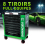Servante d?atelier complète Barracuda Tools VERTE PRO++ 8 tiroirs 8 outillés - 4 roues, 2 freins - Chariot MECANICIEN...