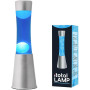 ITotal Lampe à Lave 40 cm avec Base Argentée, Liquide Bleu et Cire Blanche