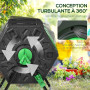Composteur domestique de jardin, Bac à compost Rotatif 360° de 70L - décomposition rapide des matières organiques pou...