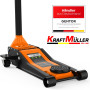Cric hydraulique Kraft Müller professionnel 3 tonnes, Orange, Haut. de levage 46cm, Levée rapide grâce au système à d...