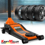 Cric hydraulique Kraft Müller professionnel 3 tonnes, Orange, Haut. de levage 46cm, Levée rapide grâce au système à d...
