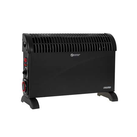 Convecteur avec minuterie et ventilateur Turbo - Mesko MS 7741b - 3 niveaux de puissance : 750W, 1250W, 2000W - Noir