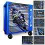 Servante d'atelier Kraft Muller KM-7/6 RACING-BLUE FLEX MOTO GP, 249 Outils inclus - 7 tiroirs, 6 tiroirs pleins, 1 p...