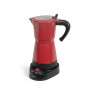 Livoo - cafetière italienne electrique DOD117RC ROUGE - 300ml, 6 tasses, 480W, aluminium, fonction maintien au chaud