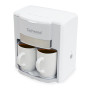 Cafetière 2 Tasses Duo Techwood TCA-202 Puissance : 420-500W - Coloris Blanc - deux tasses en porcelaine inclus