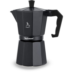 Techwood TCA-006 Cafetière Moka Traditionnelle en Aluminium  6 Tasses Coloris Noir